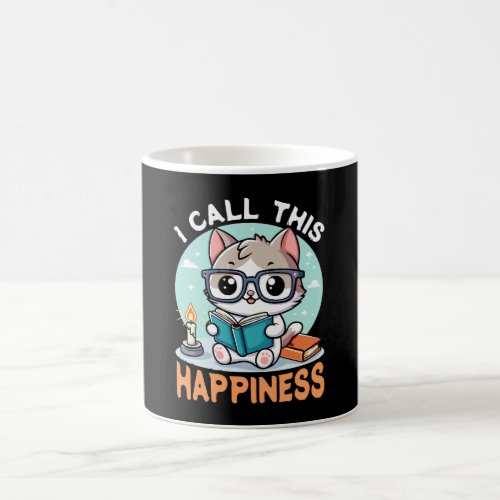 I Call This Happiness Book Lover Cat Coffee Mug
