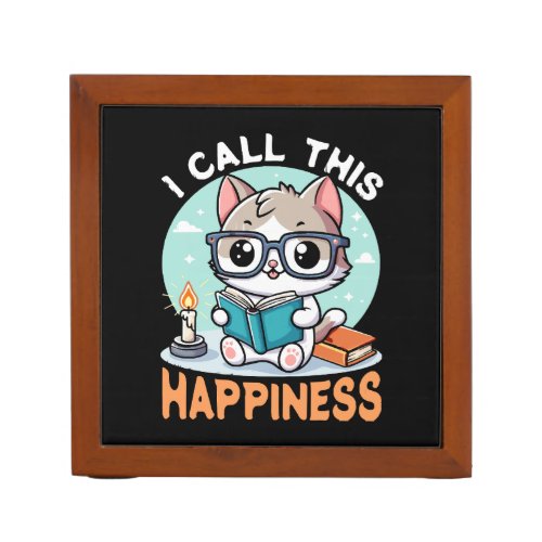 I Call This Happiness Book Lover Cat Desk Organizer