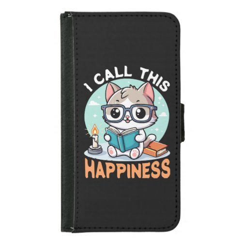 I Call This Happiness Book Lover Cat Samsung Galaxy S5 Wallet Case