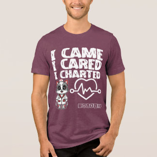 I Came, I Cared, I Charted - Nurse Cat Tri-Blend Shirt