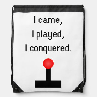 I Came I Played Drawstring Bag