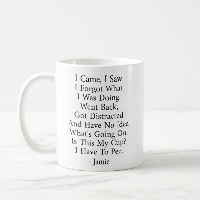 I Came I Saw I Forgot Funny 70th birthday Coffee Mug (Left)