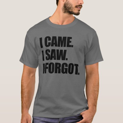 I Came I Saw I Forgot Funny Sarcastic Forgetful T_Shirt