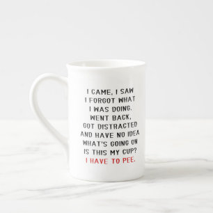 I Came I Saw I Forgot What I Was Doing Funny Bone China Mug