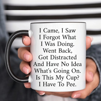 I Came I Saw I Forgot What I Was Doing Funny Two-Tone Coffee Mug