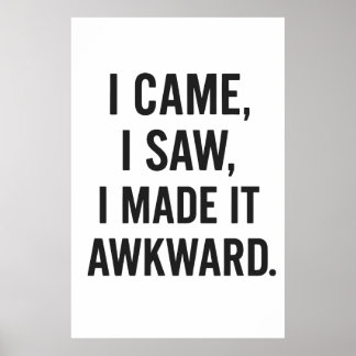 I Came, I Saw, I Made It Awkward Poster