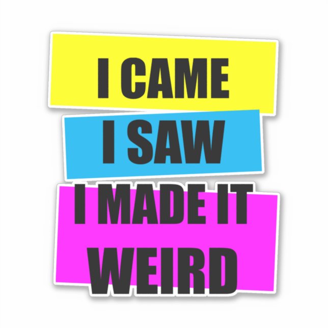 I Came I Saw I Made it Weird Sticker (Front)