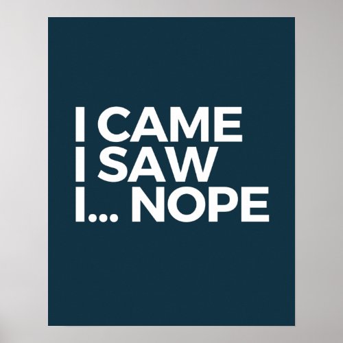 I Came I Saw I Nope Poster