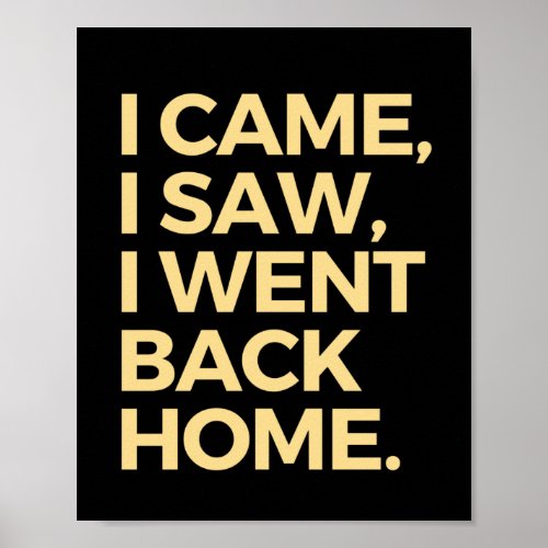 I Came I Saw I Went Back Home Poster