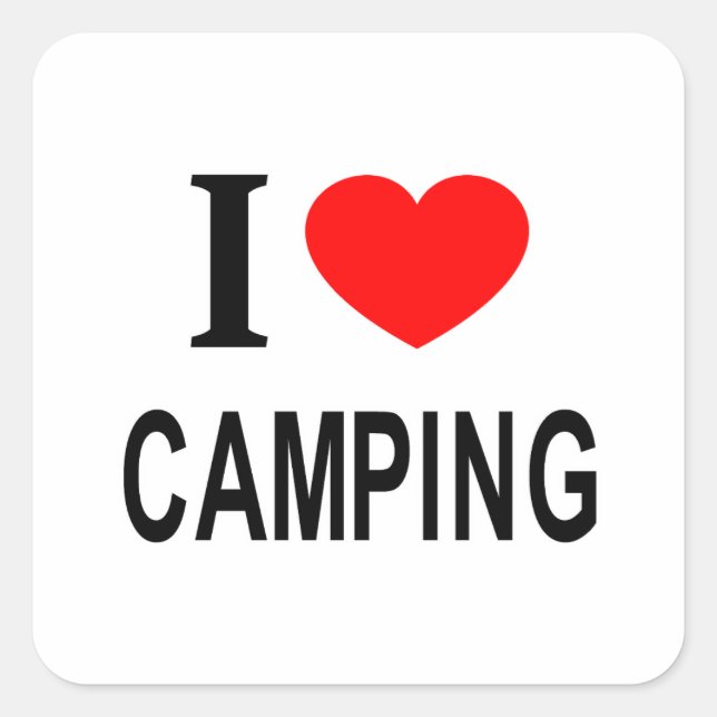 I ❤️ CAMPING I LOVE CAMPING I HEART CAMPING SQUARE STICKER (Front)