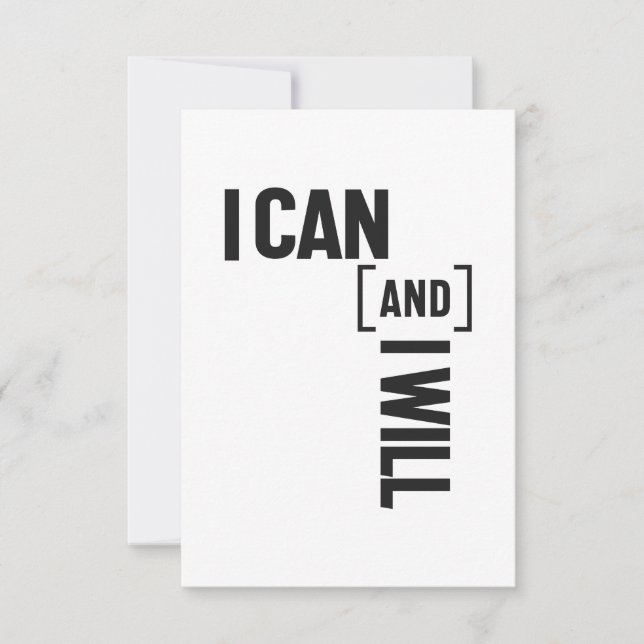 I Can And I Will Inspiring Message RSVP Card (Front)