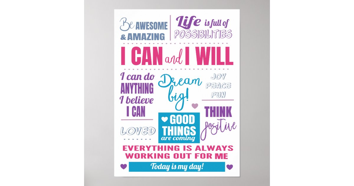 I Can and I Will Motivational Quote Poster | Zazzle.com