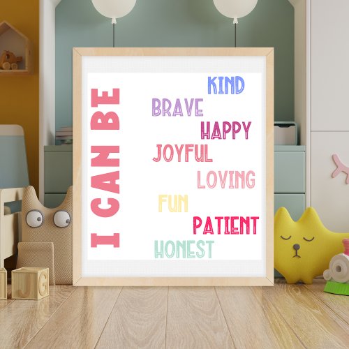 I can Be Affirmation for Kids Poster