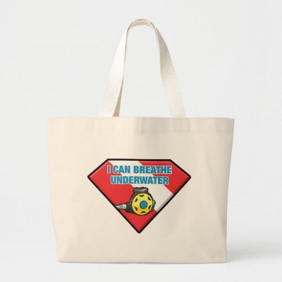 I Can Breathe Underwater Large Tote Bag