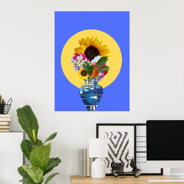 I can buy myself flowers! Blue Poster (Home Office)
