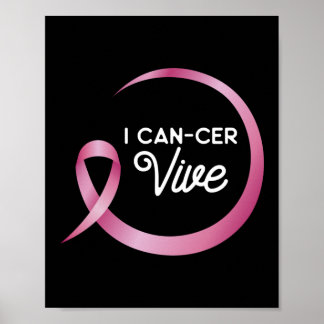 I Can-cer Vive Survivor Breast Cancer Awareness Poster