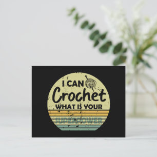 I can crochet what is your superpower holiday postcard