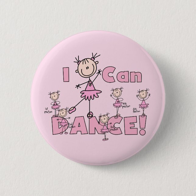 I Can Dance T-shirts and Gifts Button (Front)