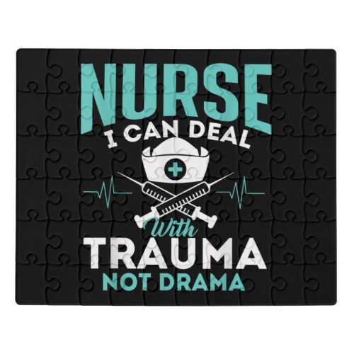 I Can Deal With Trauma Not Drama _ Funny Nurse Jigsaw Puzzle