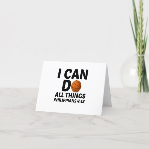 I CAN DO ALL THINGS BASKETBALL THANK YOU CARD