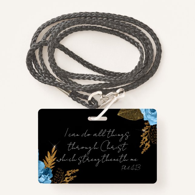 I Can Do All Things Bible Verse Badge (Front with Lanyard)