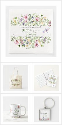 I Can Do All Things Bible Verse Botanical Floral