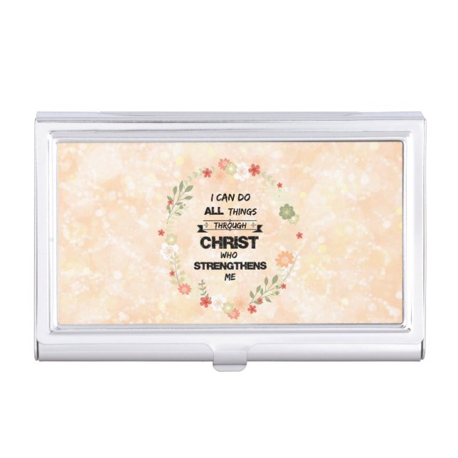 I Can Do All Things Bible Verse Business Card Case (Front)