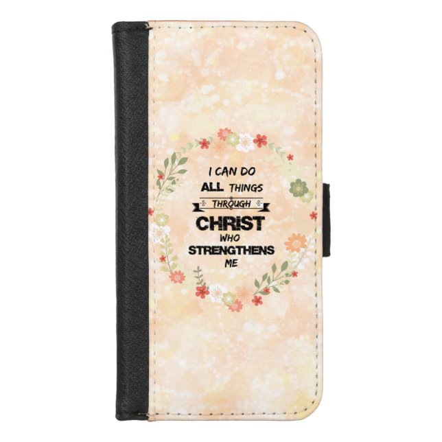 I Can Do All Things Bible Verse iPhone Wallet Case (Front)