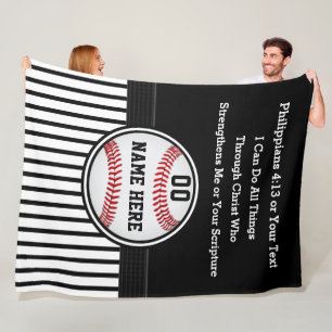 I Can Do All Things, Christian Baseball Gifts Fleece Blanket