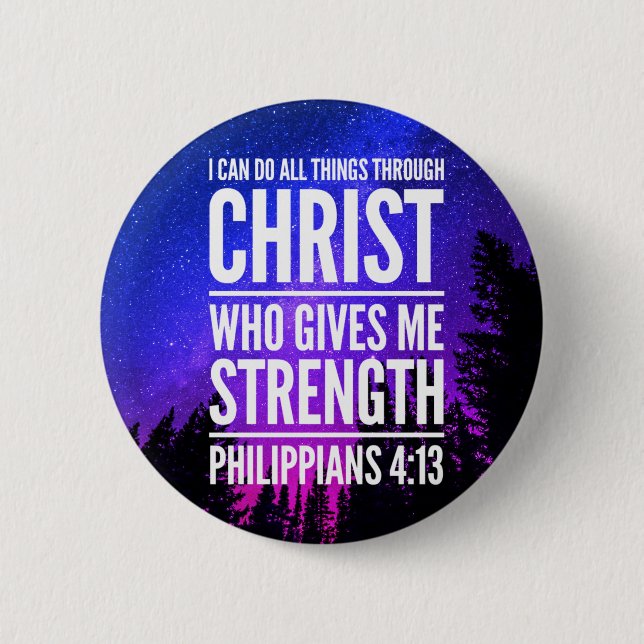 I Can Do All Things Christian Bible Verse Button (Front)