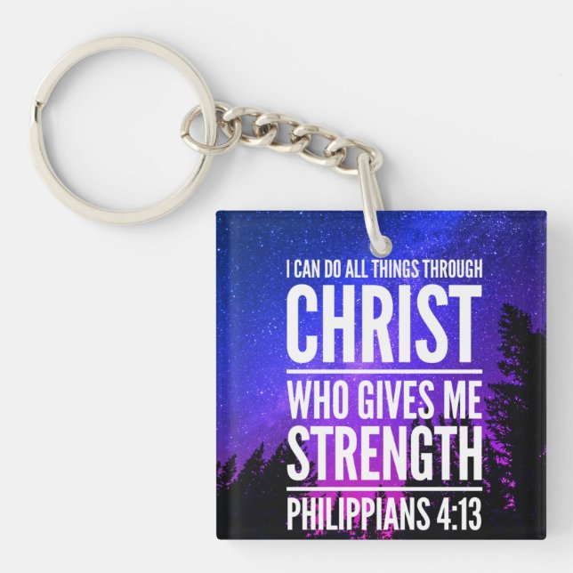 I Can Do All Things Christian Bible Verse Keychain (Front)