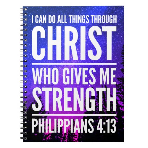 I Can Do All Things Christian Bible Verse Notebook