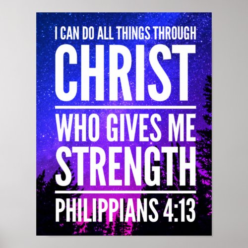 I Can Do All Things Christian Bible Verse Poster
