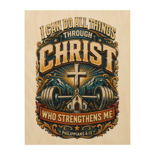 I Can Do All Things Christian Vintage Gym Decor
