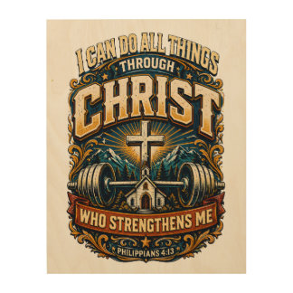 I Can Do All Things Christian Vintage Gym Decor