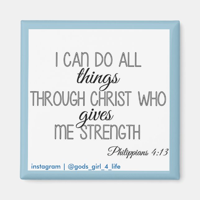 I can do all things magnent magnet (Front)