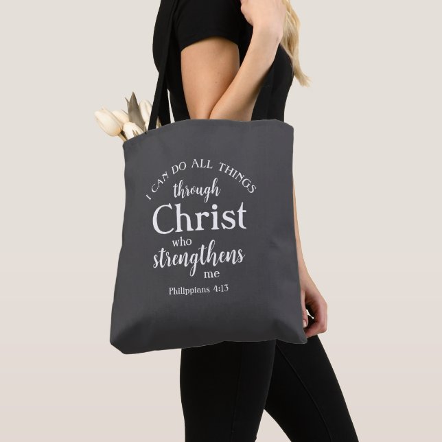 I Can Do All Things | Personalized Christian Gift Tote Bag (Close Up)