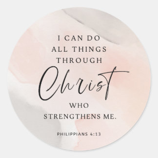 I Can Do All Things Philippians 4:13 Classic Round Sticker