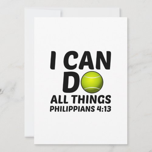 I CAN DO ALL THINGS TENNIS FUN HOLIDAY CARD