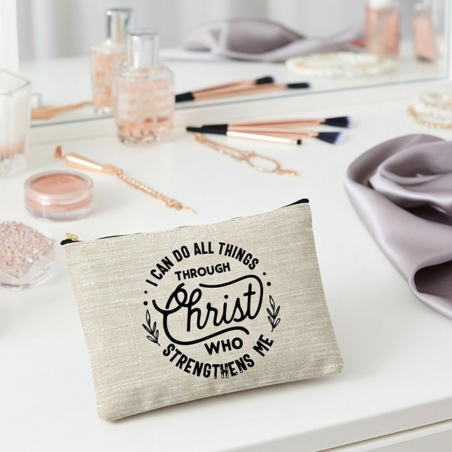 I can do all things though Christ canvas look Accessory Pouch (Creator Uploaded)