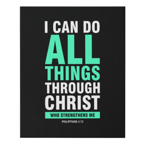 I can do all things through christ bible verse faux canvas print
