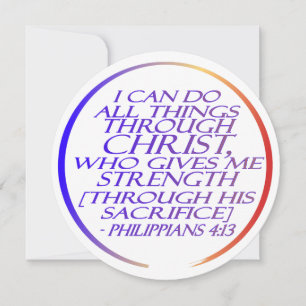 I can do all things through Christ Bible Verse Invitation