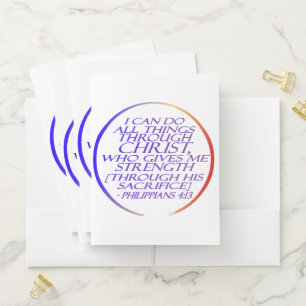 I can do all things through Christ Bible Verse  Pocket Folder