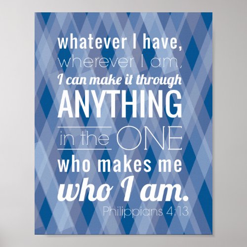 I Can Do All Things Through Christ Bible Verse Poster