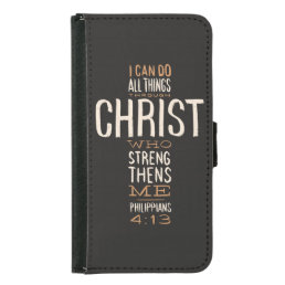 I Can Do All Things Through Christ Bible Verse Samsung Galaxy S5 Wallet Case
