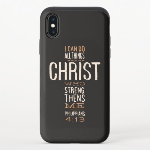 I Can Do All Things Through Christ Bible Verse iPhone X Slider Case