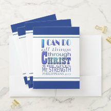 I can do all things through Christ Blue Text 
