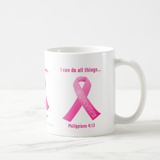 I can do all things through Christ Breast Cancer Coffee Mug