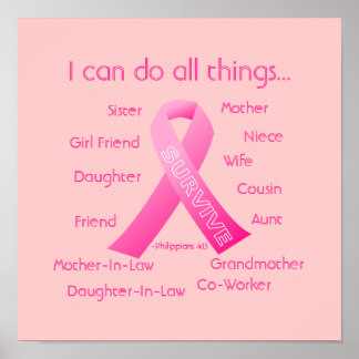 I can do all things through Christ Breast Cancer Poster