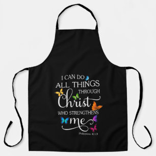 I Can Do All Things Through Christ Butterfly Apron